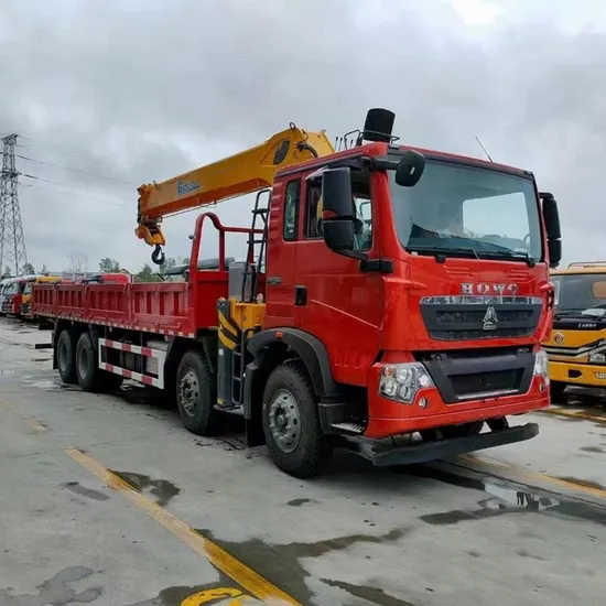 Guindaste de caminhão Sinotruk Shacman de alta qualidade HOWO A7 T7h G7s, caminhão de carga de 12 toneladas/14 toneladas, braço telescópico dobrável hidráulico, caminhão com guindaste e cerca